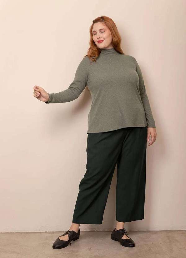 Bold - Blusa Cacharrel Canelada Plus Size Verde 4