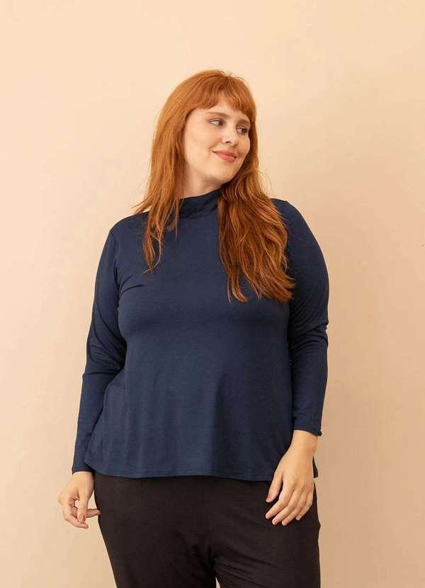 Bold - Blusa Cacharrel Evasê Plus Size Azul 2