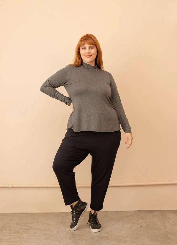 Bold - Blusa Cacharrel Evasê Plus Size Cinza 4