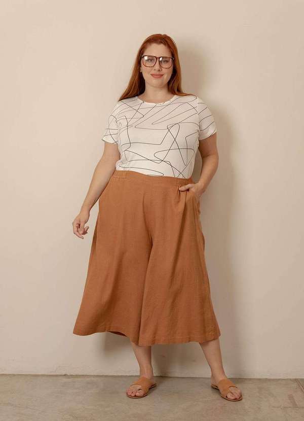 Bold - Blusa Estampada Plus Size Branco 14