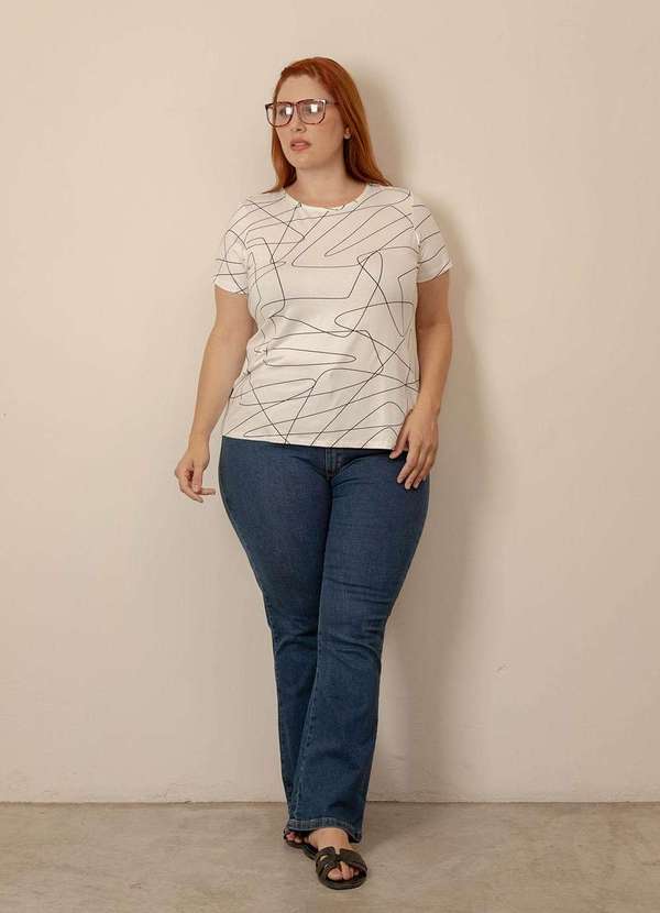 Bold - Blusa Estampada Plus Size Branco 16
