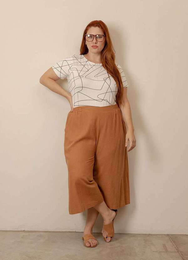 Bold - Blusa Estampada Plus Size Branco 17