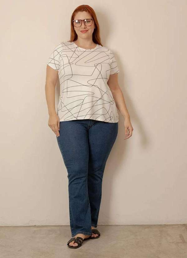 Bold - Blusa Estampada Plus Size Branco 2