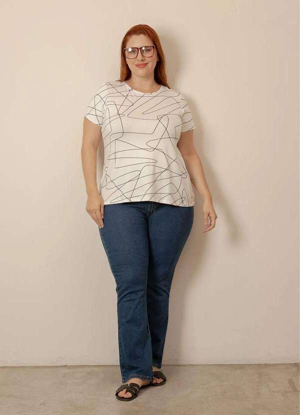 Bold - Blusa Estampada Plus Size Branco 4