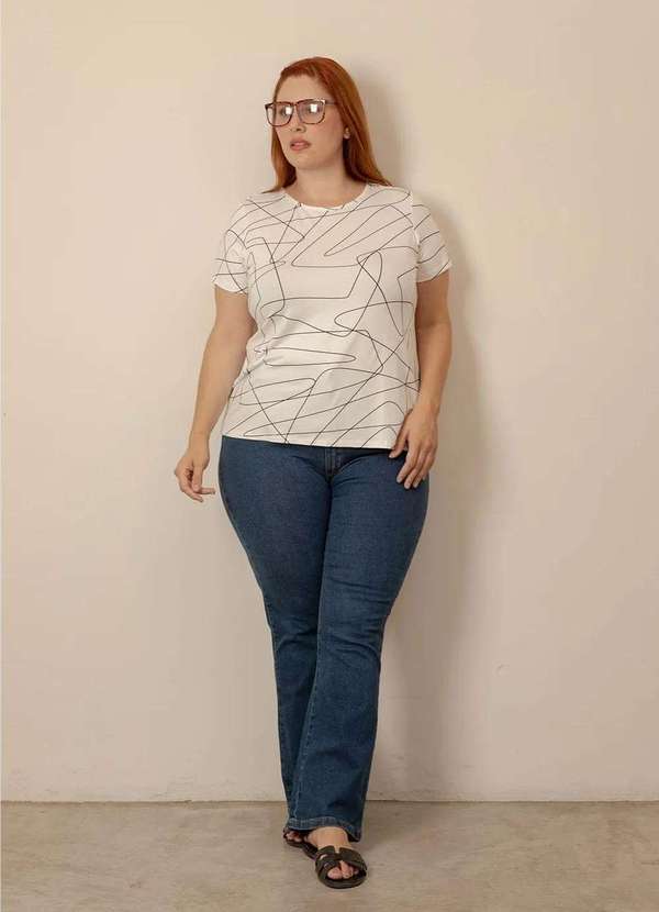 Bold - Blusa Estampada Plus Size Branco 7