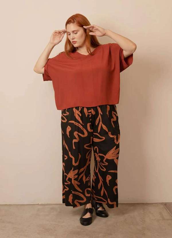 Bold - Blusa Nova Stella Plus Size Laranja 4