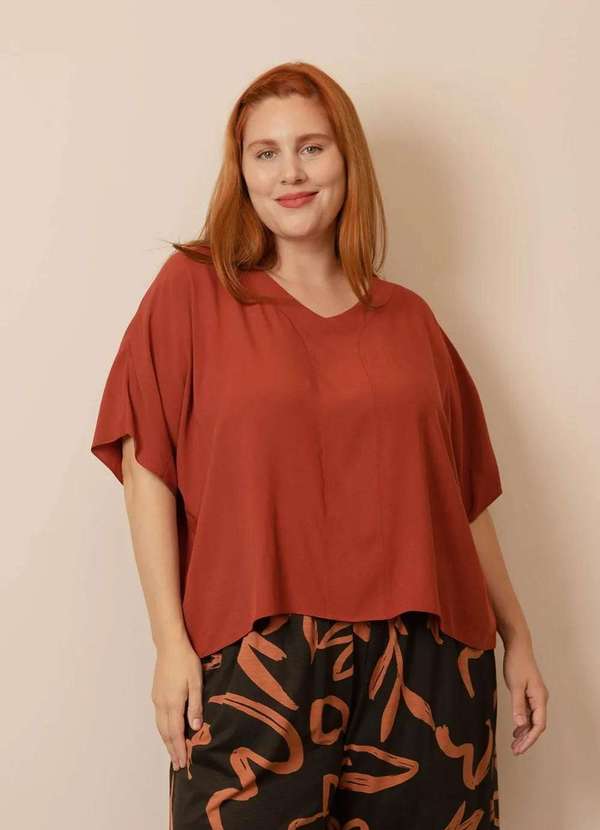 Bold - Blusa Nova Stella Plus Size Laranja 3