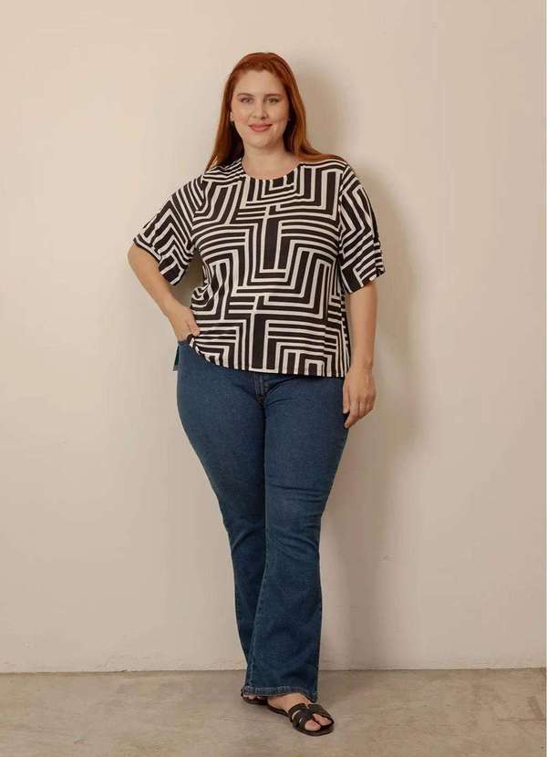 Bold - Blusa Quadrada Decote Redondo Plus Size Branco