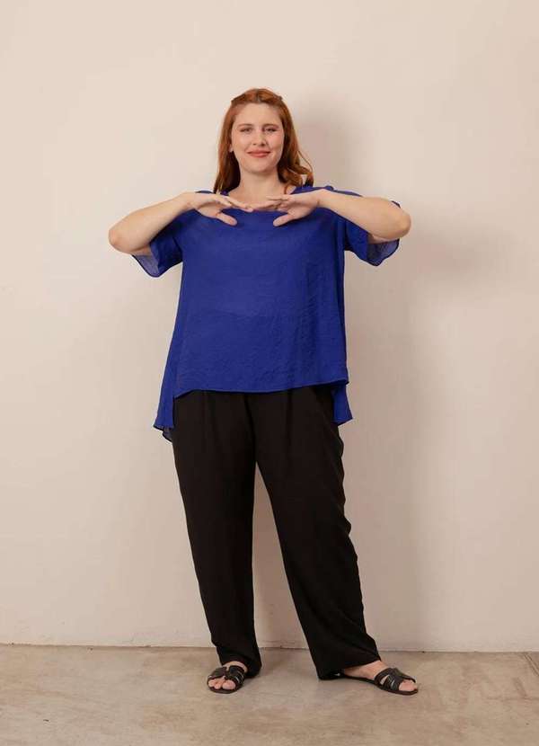 Bold - Blusa Suzana Plus Size Azul