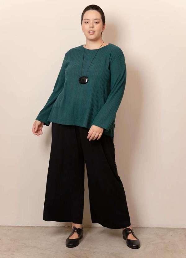 Bold Tricotaria - Blusa Tricô Sfocato Plus Size Verde 4
