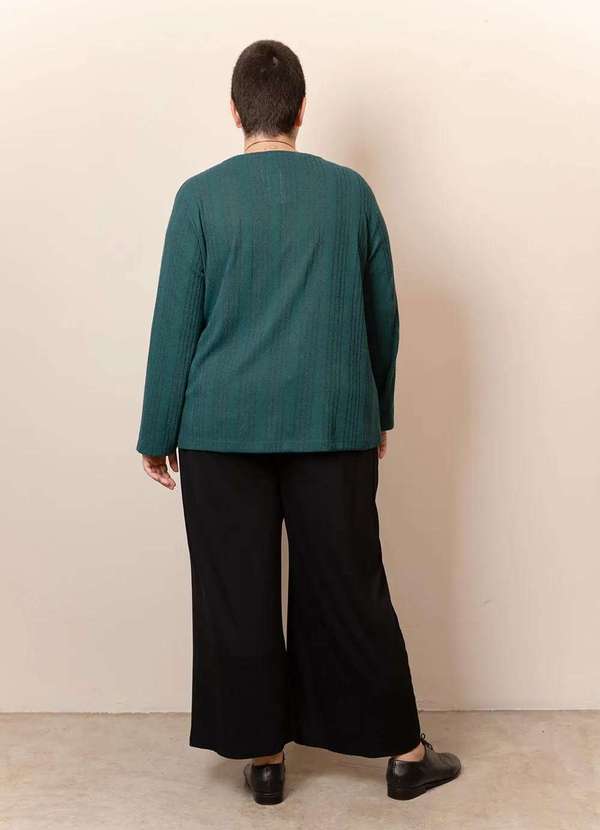 Bold Tricotaria - Blusa Tricô Sfocato Plus Size Verde 5