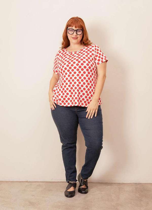 Bold - Camiseta Decote Redondo Evasê Plus Size Branco 6