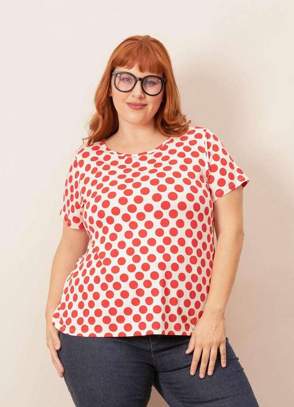 Bold - Camiseta Decote Redondo Evasê Plus Size Branco 5