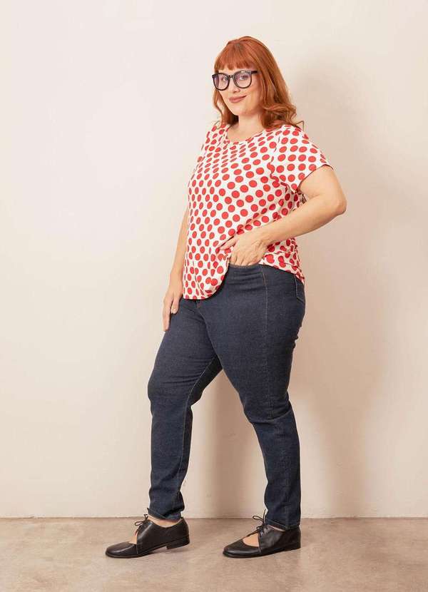 Bold - Camiseta Decote Redondo Evasê Plus Size Branco 3