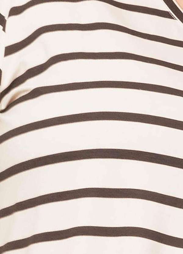 Bold - Camiseta Quadrada Decote V Listrada Plus Size Branco 7