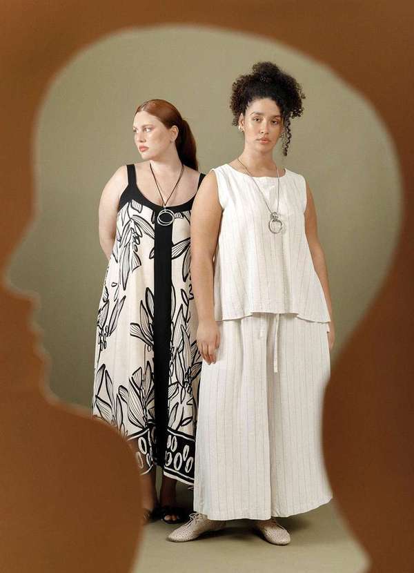 Bold - Regata Linho Risca de Giz Plus Size Bege 9