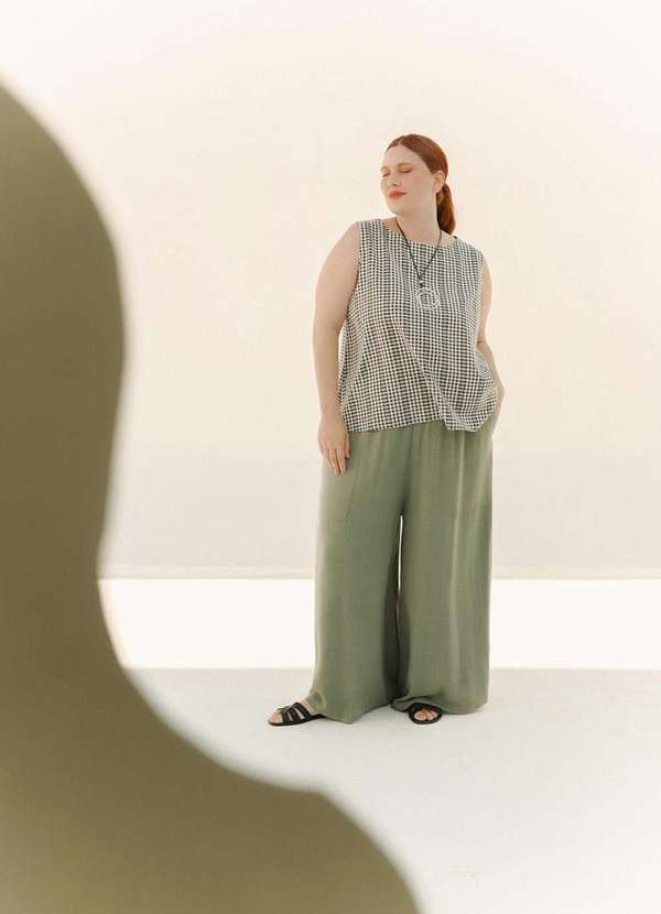 Bold - Regata Vichy Plus Size Preto 12