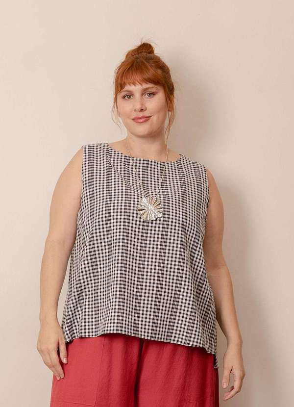 Bold - Regata Vichy Plus Size Preto 2