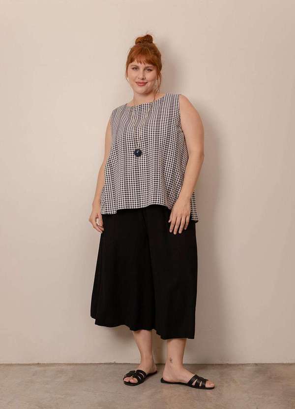 Bold - Regata Vichy Plus Size Preto 3