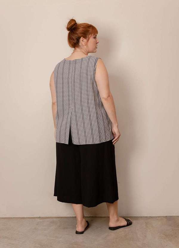 Bold - Regata Vichy Plus Size Preto 7