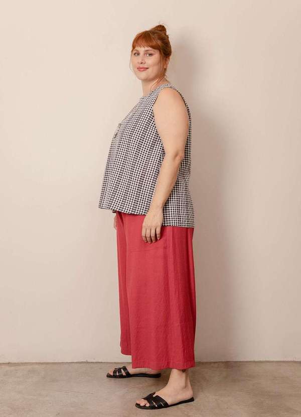 Bold - Regata Vichy Plus Size Preto 8