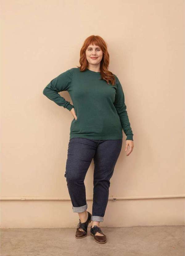 Bold - Sueter Tricô Plus Size Verde