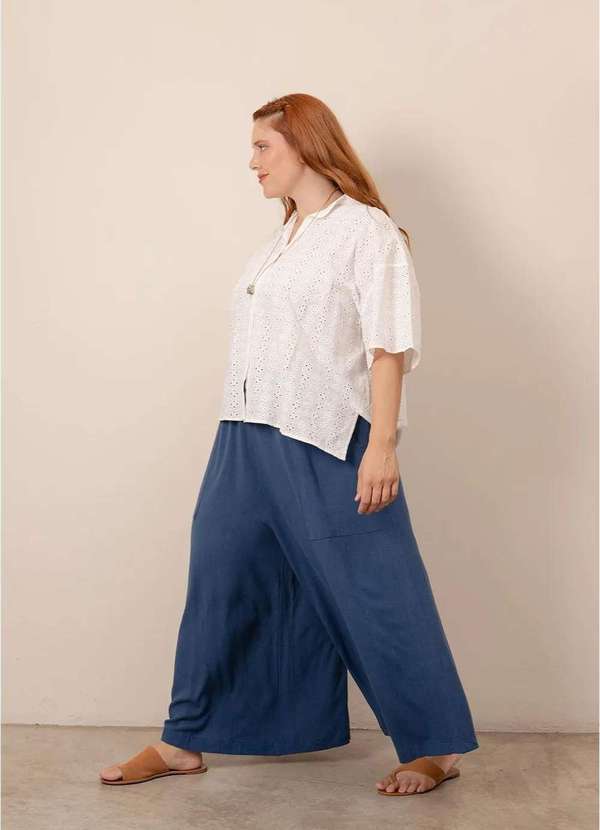 Bold - Calça Johnny Linho Estonado Plus Size Azul 3