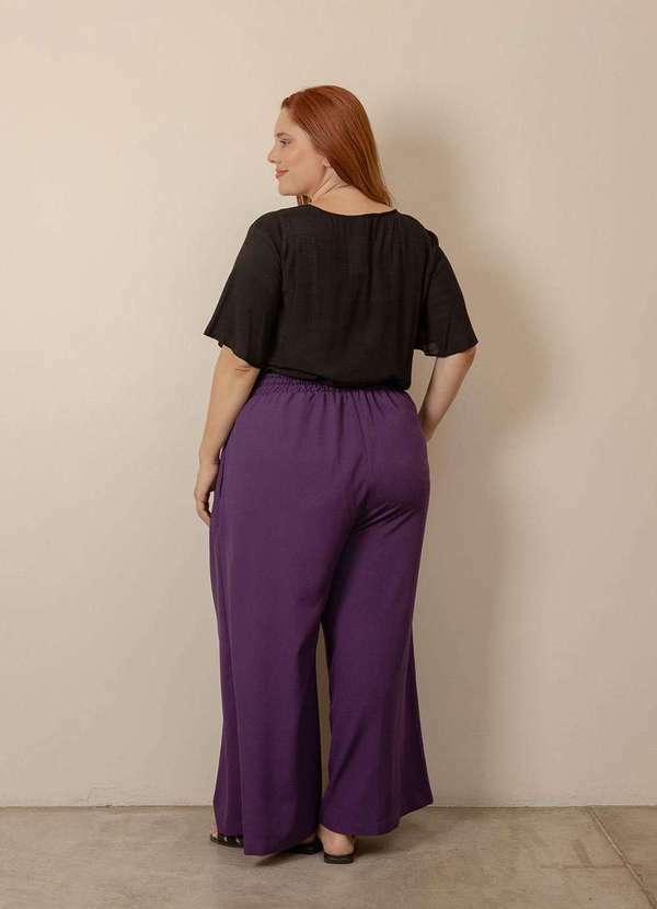 Bold - Calça Pantalona Alfaiataria Plus Size Roxo 7