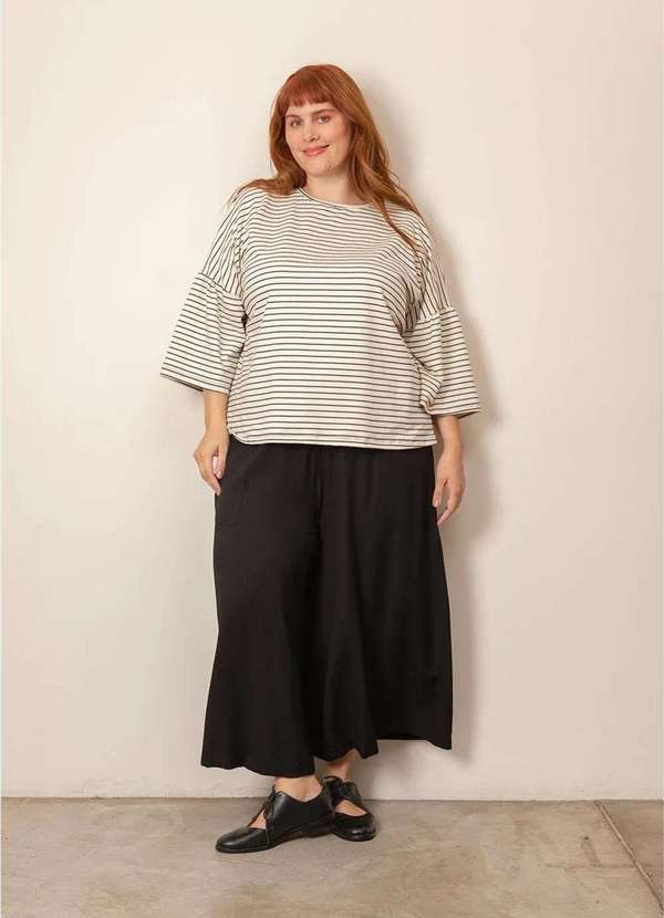 Bold - Calça Pantalona Kalix Plus Size Preto