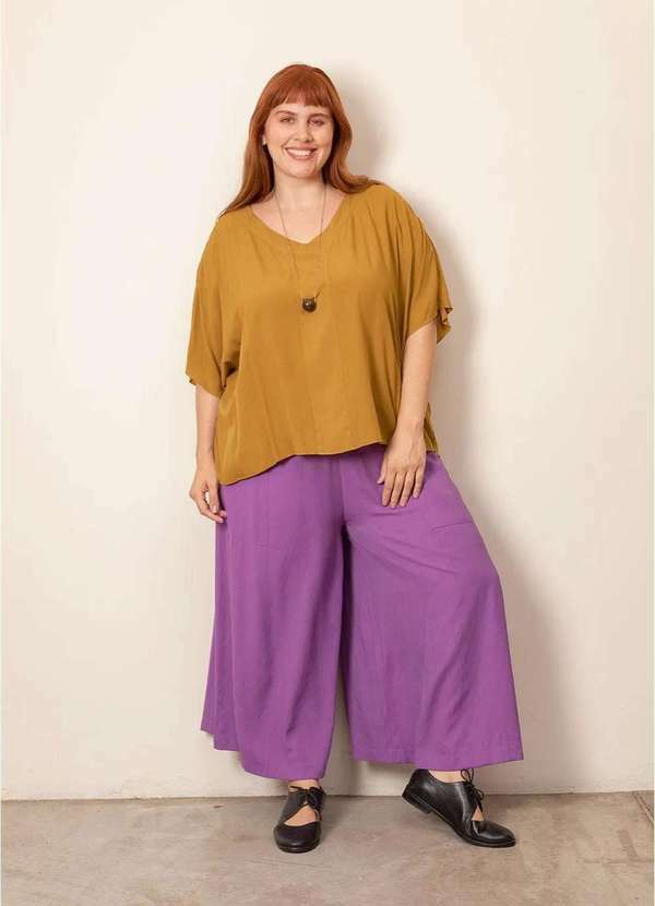 Bold - Calça Pantalona Kalix Plus Size Roxo