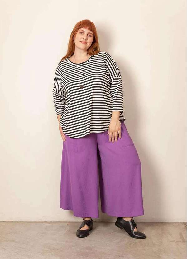Bold - Calça Pantalona Kalix Plus Size Roxo 6