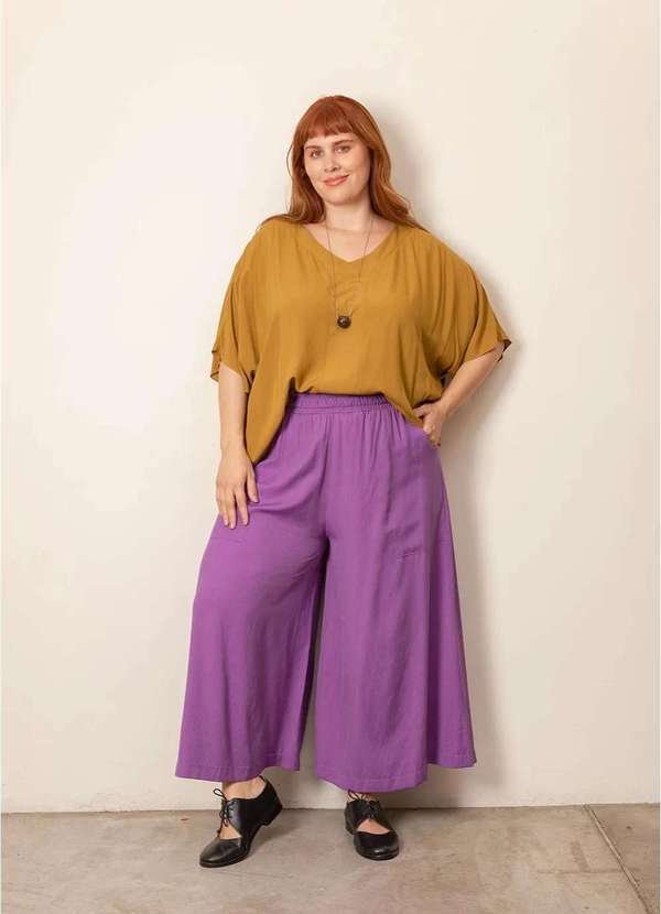 Bold - Calça Pantalona Kalix Plus Size Roxo 3