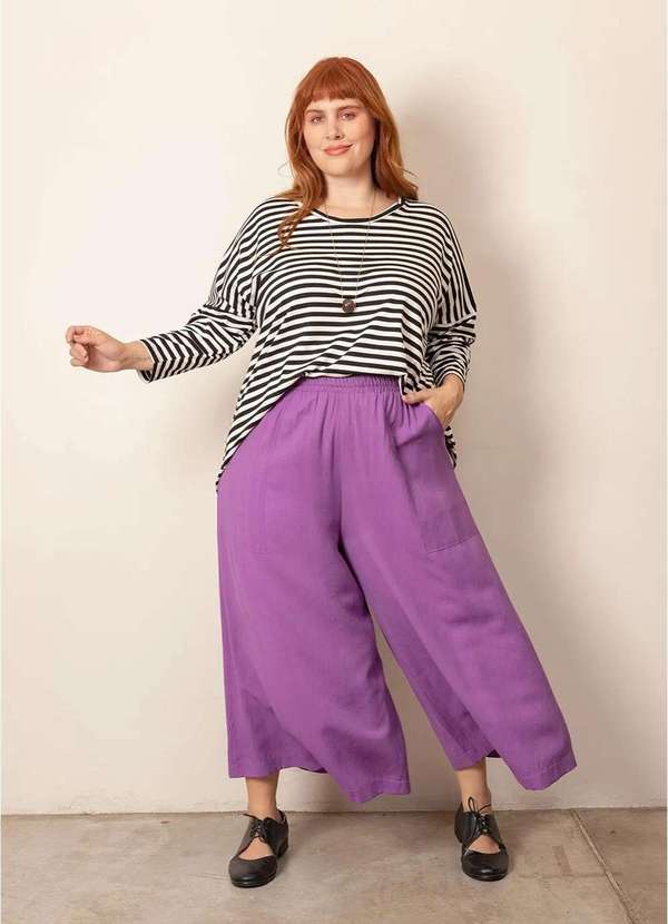 Bold - Calça Pantalona Kalix Plus Size Roxo 2