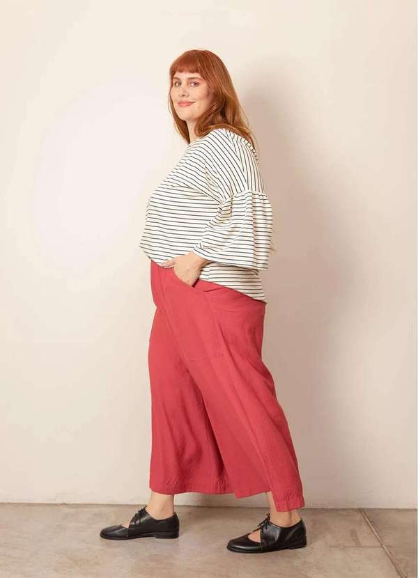 Bold - Calça Pantalona Kalix Plus Size Vermelho 4