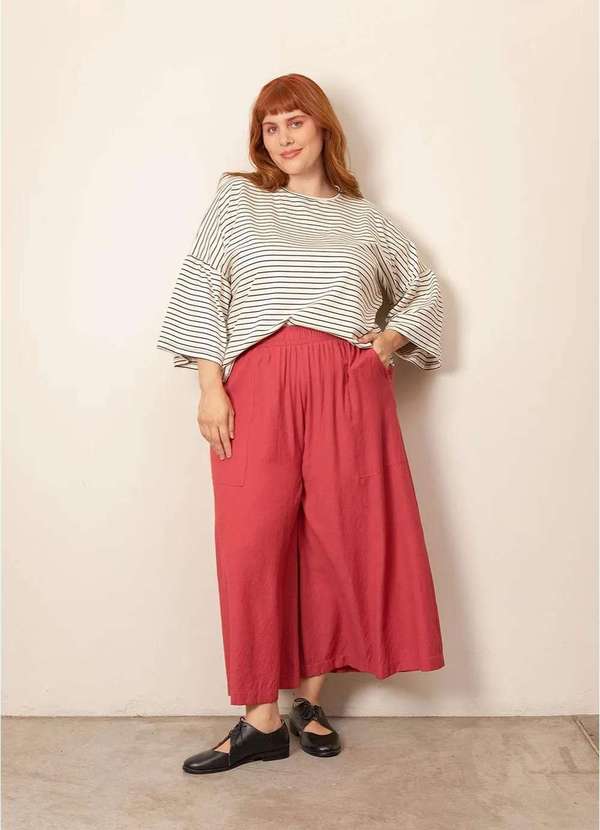 Bold - Calça Pantalona Kalix Plus Size Vermelho 3