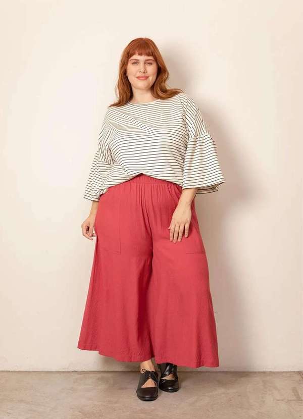 Bold - Calça Pantalona Kalix Plus Size Vermelho 2