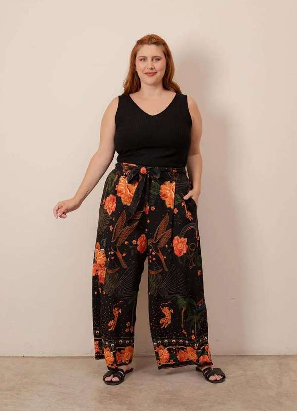 Bold - Calça Pantalona Laís Plus Size Preto