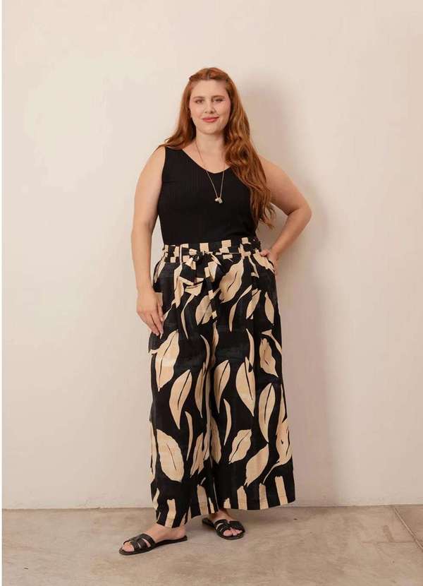 Bold - Calça Pantalona Laís Plus Size Preto 3