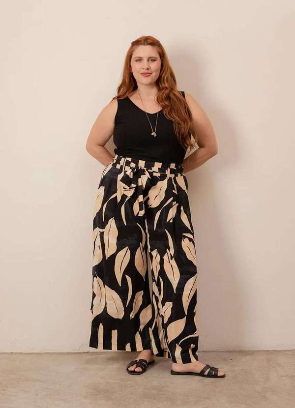 Bold - Calça Pantalona Laís Plus Size Preto 5