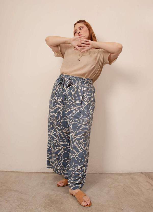 Bold - Calça Pantalona Laís Plus Size Azul