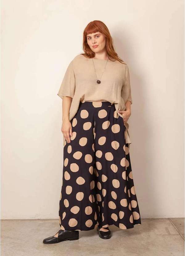 Bold - Calça Pantalona Super Ampla Plus Size Preto