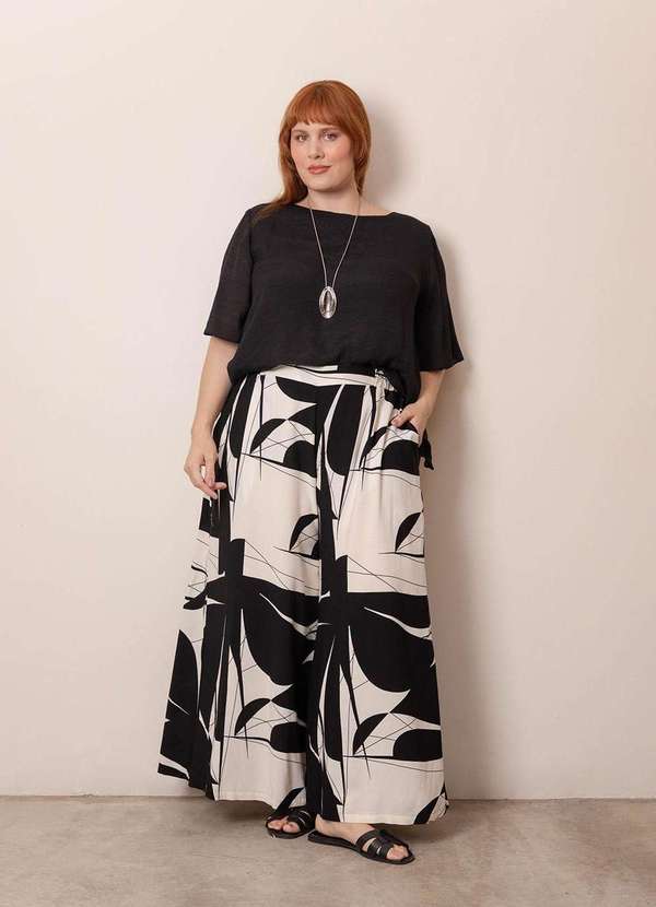 Bold - Calça Pantalona Super Ampla Plus Size Preto 6