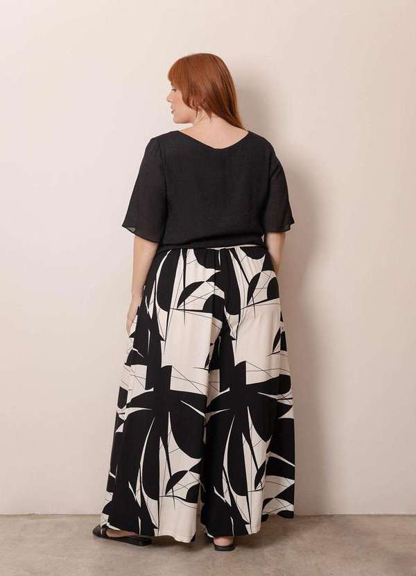Bold - Calça Pantalona Super Ampla Plus Size Preto 2