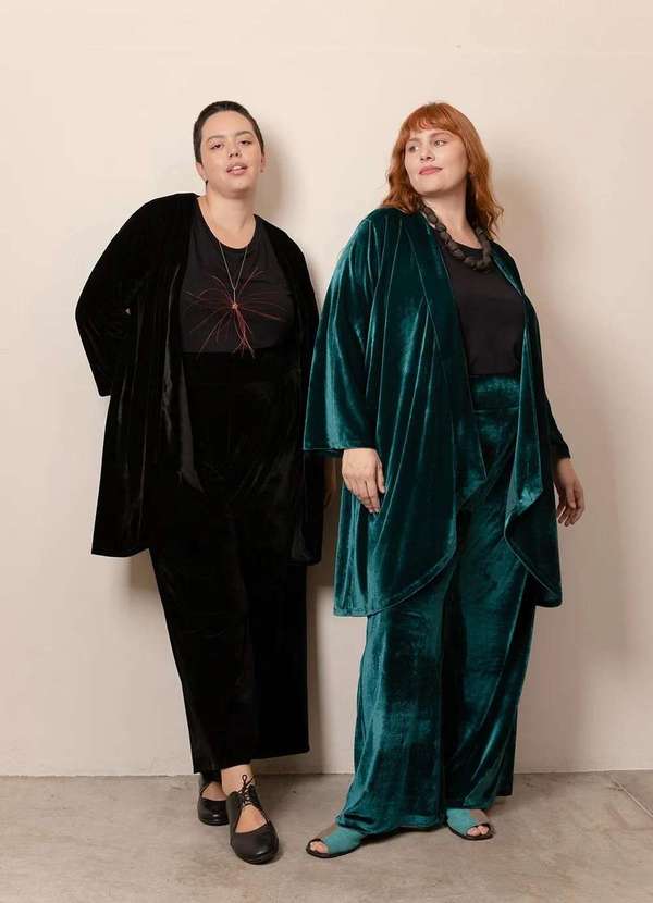 Bold - Calça Pantalona Veludo Plus Size Preto 5