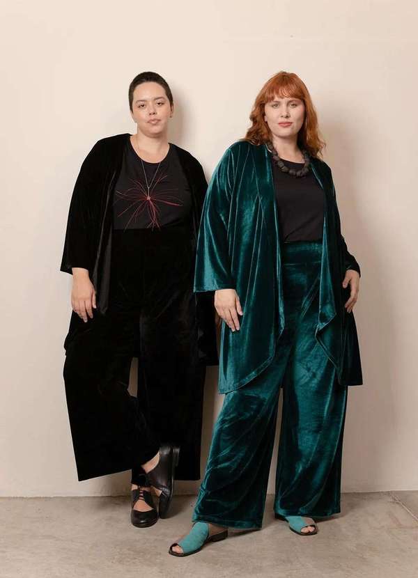 Bold - Calça Pantalona Veludo Plus Size Preto 6