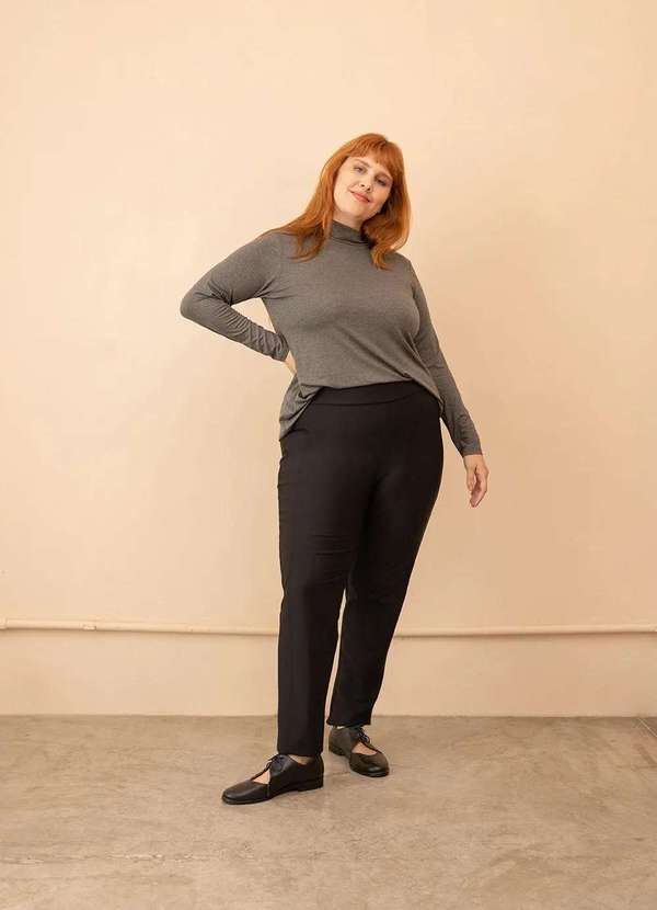 Bold - Calça Reta Montaria Plus Size Preto 3
