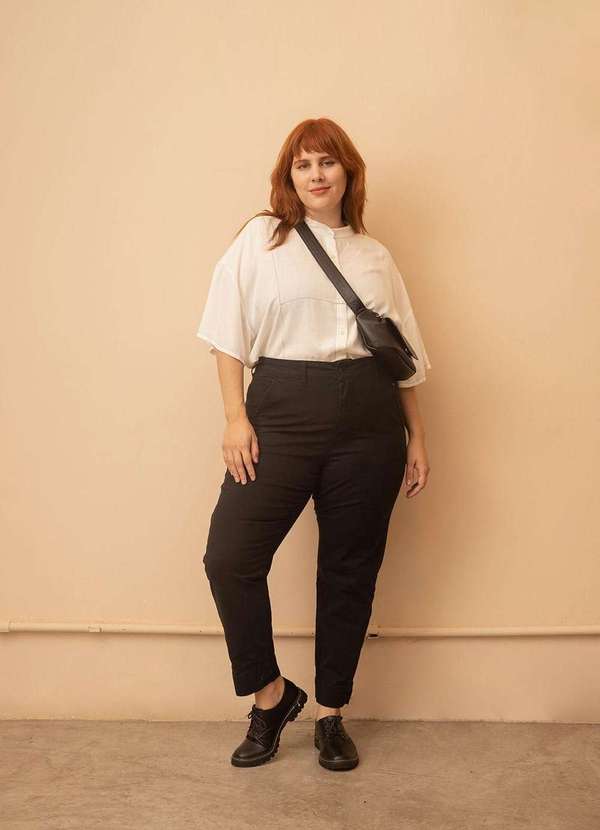 Bold - Calça Semi Social Sarja Plus Size Preto