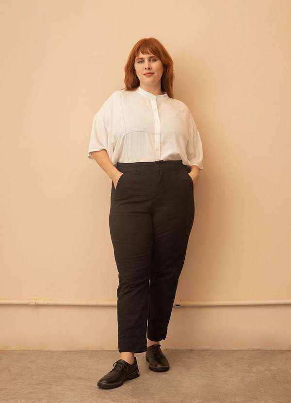 Bold - Calça Semi Social Sarja Plus Size Preto 6