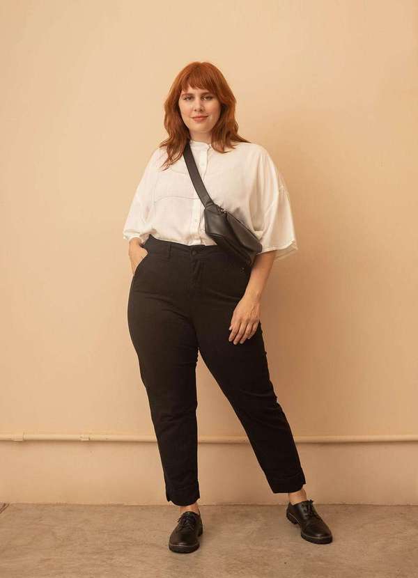 Bold - Calça Semi Social Sarja Plus Size Preto 5