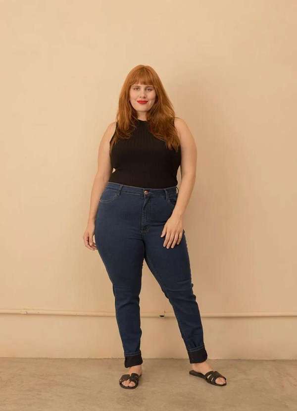 Bold - Calça Skinny Plus Size Azul 2